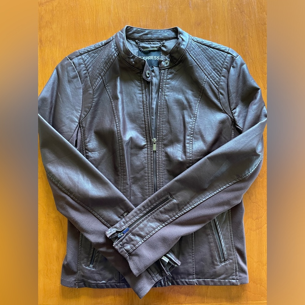 Brown faux leather Express Jacket